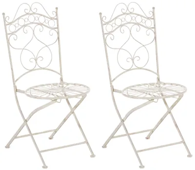 Produktbild von CLP Stühle Indra handgefertigte Gartenstühle aus Eisen antik-creme