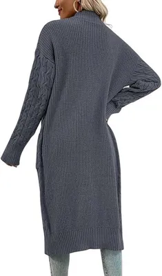 Dailygoods - Strickjacke Lang - Grobstrick - Oversized Damenjacke - Lässiger Pullover mit Taschen - Leicht - Warmes Material