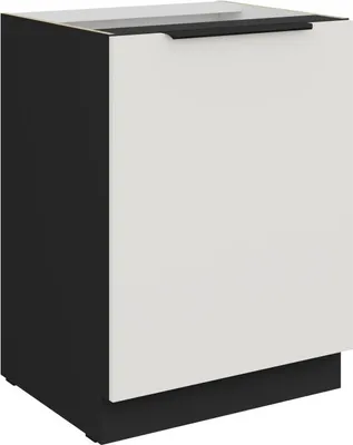 Produktbild von Unterschrank mit einer Tür LUNARA – Breite 60 cm, weiß/schwarz