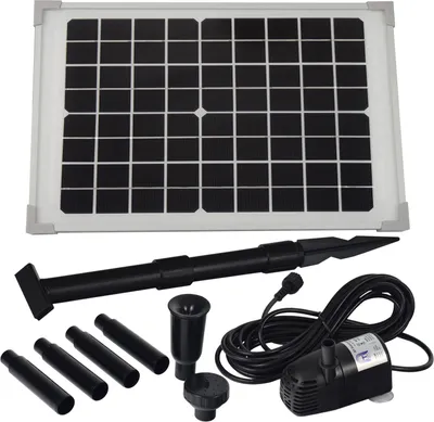 Produktbild von Agora-Tec® Solar Springbrunnenpumpen Teichpumpen - Set AT- 10 W _monokristallin