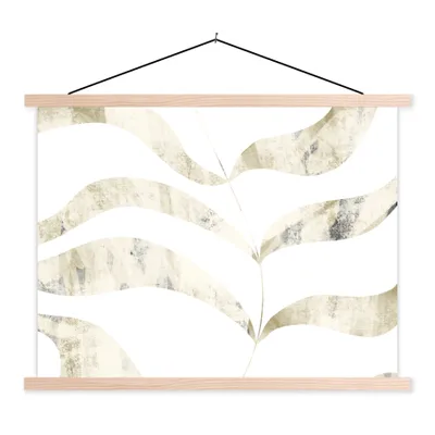 Produktbild von MuchoWow® Textilposter Blätter - Pastell - Entwurf 60x45 cm mit holzfarbenen Rahmen - Bild