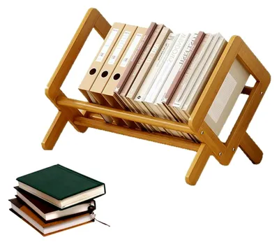 Produktbild von Neigbares Bücherregal aus Holz, kleiner Schreibtisch-Organizer für Wohnzimmer, Zuhause und Büro