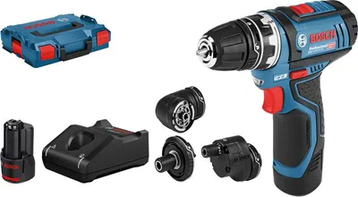 Produktbild von Akku-Bohrschrauber GSR 12V-15 FC, 2 x Akku GBA 12V 2.0Ah, 4 x Aufsätze in L-BOXX