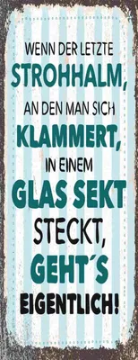 Produktbild von vianmo Holzschild 27x10 cm Wenn der letzte Strohhalman Dekoration