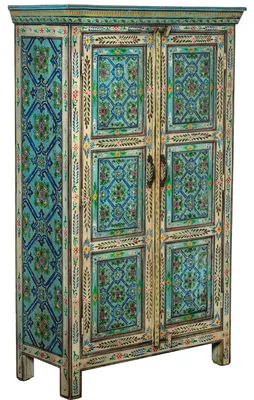 Holz-Kast mit 2 Türen, mehrfarbig, 90x40x150 cm