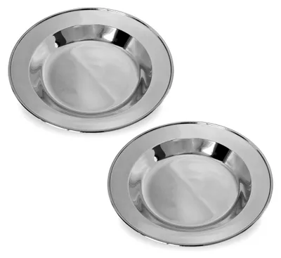 Produktbild von 2 Stück robuste Edelstahl Campingteller