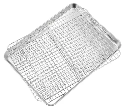 Obrázok produktu pre Plech na pečenie HaWare s chladiacou mriežkou z nehrdzavejúcej ocele 40,5x30,5x2,5 cm