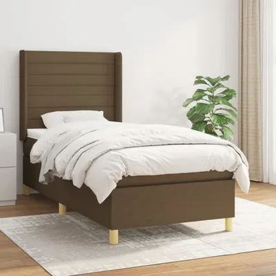 Produktbild von Möbel Boxspringbett mit Matratze Dunkelbraun 90x190 cm Stoff - Klassische Betten 3132036