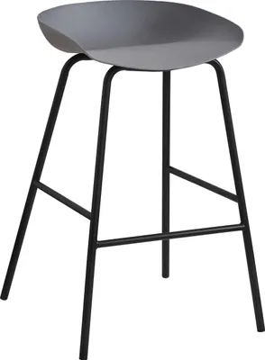 Zdjęcie produktu dla Stołek barowy Nanna, kolor szary, wysokość 75 cm, szerokość 46 cm