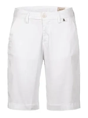 Produktbild von Herrlicher Lovely Shorts Satin Powerstretch Damen Bermuda Kurze Gerade Hose Weiß