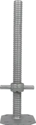 Produktbild von GeZu Impex® Gerüstspindel 500 mm, Ø 38 mm, Gewindefußplatte für Baugerüste galvanisch verzinkt, Gerüstfuß Gerüstfüße Spindel Fußplatte