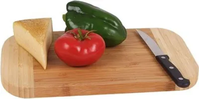 Produktbild von Bambusholz Küchenbrett Schneidebrett 30x20cm Holzbrett Tranchierbrett Hackblock