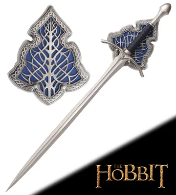 Produktbild von Der Hobbit - Glamdring Schwert in Lebensgröße Gandalf + Platte NN1245