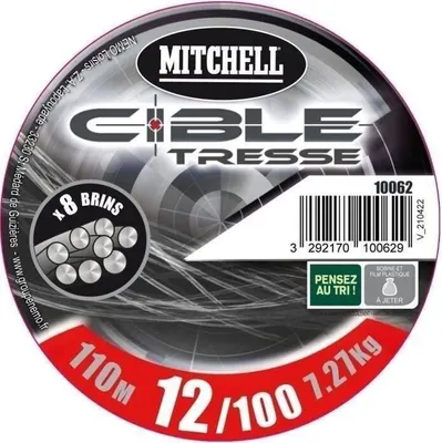 Zdjęcie produktu dla Plecionka Wędkarska Mitchell 8 Brins, 110 m, 15/100, Szara