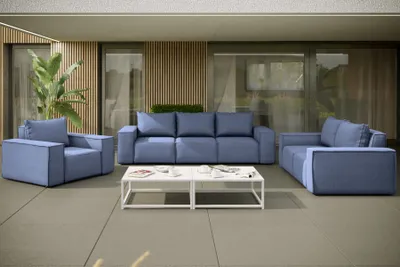 Produktbild von Gartenmöbel-Set GARDENT 3-2-1 wetterfester Stoff NXL Blau