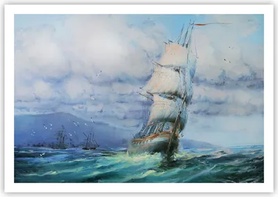 Produktbild von Poster - Poster ohne Rahmen - Meer Segelschiff - 100x70 cm - Wand Bild - Wanddeko - Wandbilder - Kunstposter - Wandposter - Bilder - Kunstdruck - Wanddekoration - Wandbild - P2XAA100x70-3782