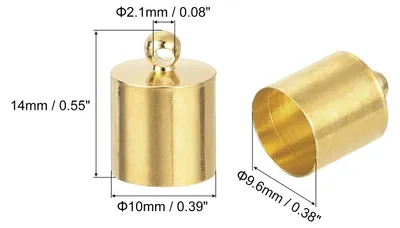 Produktbild von 50 Stš¹ck Lederkordel Endkappen, 10mm OD S?ulenfassungen fš¹r DIY Herstellung Lederarmb?ndern Quasten, Hellgolden