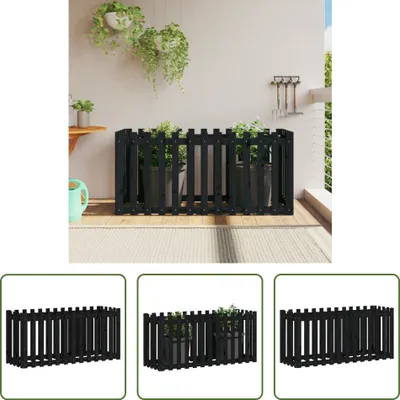 Produktbild von The Living Store Hochbeet Latten-Design Schwarz 150x50x70 cm Massivholz Kiefer