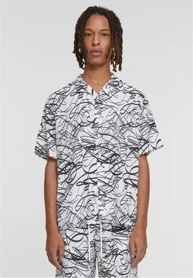 Obrázok produktu pre Pánska košeľa Urban Classics Viscose AOP Resort Shirt whitescribble - XL