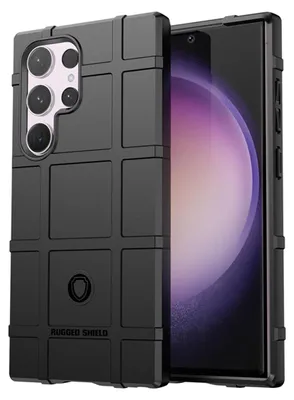 Productafbeelding van MobyDefend Hoesje - Geschikt voor Samsung Galaxy S24 Ultra - Rugged Shield TPU Backcover - Zwart