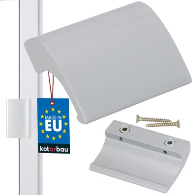 Produktbild von KOTARBAU Balkontürgriff Aluminium Balkongriff Silber Terrassentürgriff DE LUXE Sicher Raucher Türoptik Schließen Griffmuschel Universal Ziehgriff