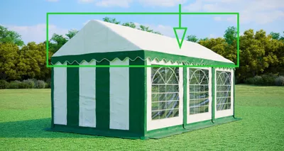 Image de Toit de rechange pour tente de réception 3x6 m – PVC 500 g/m², hauteur latérale 2 m, sans structure - Vert et blanc