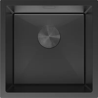 Produktbild von Mexen Trixo Edelstahlspüle 1-Becken 440 x 440 mm, schwarz - 6413441000-70