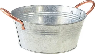 Produktbild von Runde Metallschale mit Griffen Dekoschale für Blumen und Gestecke