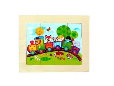 Produktbild von Holzspielzeug Minipuzzle Eisenbahn BxLxH 120x5x95mm NEU