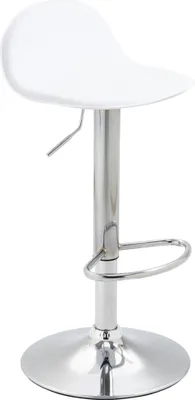 Produktbild von CLP Barhocker Lana V2 Kunstleder drehbar und stufenlos verstellbar weiß Gestell Farbe chrom