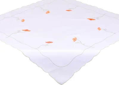Produktbild von Betz Tischdecke Mitteldecke Stickerei mit Blumenmotiv Größe 80x80 cm Farbe weiß