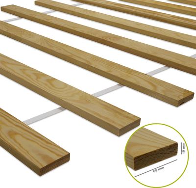 Rozkladací rošt 140 x 200 cm s latami z masívneho borovicového dreva