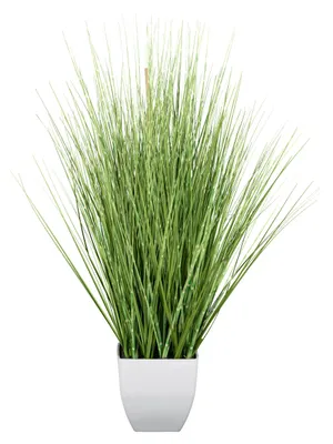 Produktbild von CREATIV green großer künstlicher Grasbusch 77cm im weißen Kunststofftopf, naturgetreues Wildgras im Topf, Pampasgras für Innen