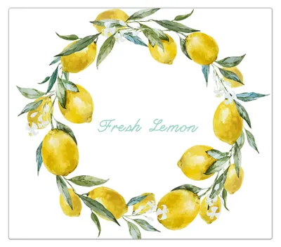 Produktbild von Spritzschutz Herdabdeckplatte Schneidebrett aus Glas Zitronenkranz 1-Teilig (60x52cm)