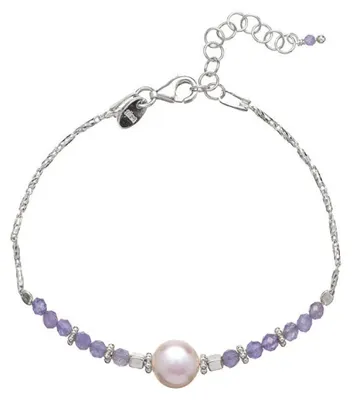 Produktbild von Silberarmband mit Tansanit und Sü ß wasserperle AL4110.02.061