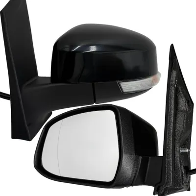 Obrázek produktu pro BILMAX Levý vnější zrcátko Náhrada za Ford Focus MK2 2008–2011, elektricky nastavitelné, vyhřívané, černé, ručně sklopné, 6 pinů (strana řidiče)