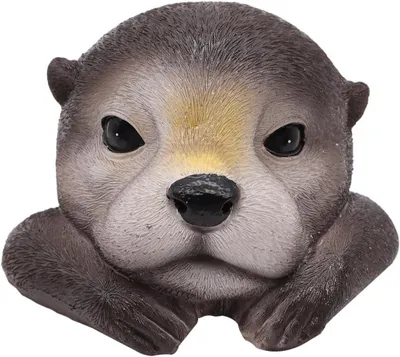 Productafbeelding van Drijvende otterbeeld – Tuindecoratie voor buiten – Decoratie voor buitenaquaria – Tuindecoratie – Gemaakt van hars – Afmetingen: 15,5 x 14,7 x 8,9 cm