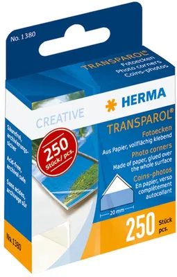Produktbild von Fotoecken Transparol Spenderpackung mit 250 Stück Packung mit 10 Stück
