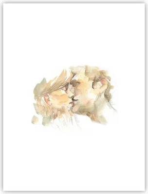 Produktbild von Poster - Poster ohne Rahmen - Kuss Paar Liebe - 30x40 cm - Wand Bild - Wanddeko - Wandbilder - Kunstposter - Wandposter - Bilder - Kunstdruck - Wanddekoration - Wandbild - P2XPA30x40-5005