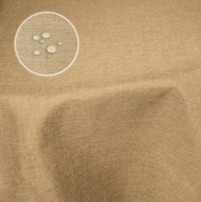 Produktbild von Tischdecke 160x260 cm natur beige oval beschichtet Leinenoptik wasserabweisend Lotuseffekt
