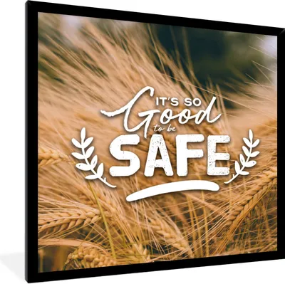 Produktbild von MuchoWow® Gerahmtes Poster Sprichwörter - 'Es ist so gut, sicher zu sein' - Zitate 40x40 cm - Poster mit Schwarzem Bilderrahmen Wandposter Rahmen Foto Bilder - Mit Rahmen - Wanddekoration Schlafzimmer