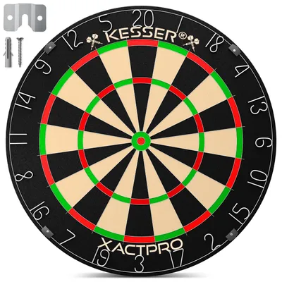 Produktbild von KESSER® Dartscheibe Sisal mit 9 Dartpfeile Professional Dartboard + 21 Pro Flights + Zubehör Steeldart Offizielles Dartscheibe 9 Pfeilen Metallspitze Profi Steeldartscheibe - Dartboard inkl. Montageset
