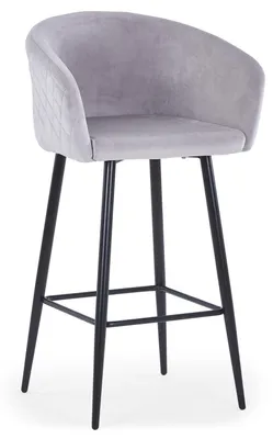 Image de MENZZO Chaise de bar Bobby Velours Argent