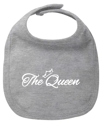 Produktbild von Huuraa Baby Lätzchen The Queen Krone Heather Grey Klettverschluss  Baumwolle Latz Geschenkidee