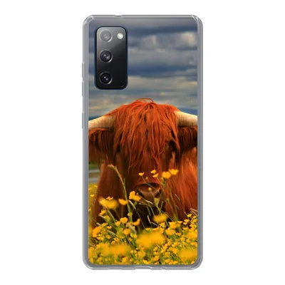 Produktbild von MuchoWow® Handyhülle Schutzhülle Hülle für Samsung Galaxy S20 FE Schottischer Highlander - Tiere - Blumen Silikon Softcase Handy Hülle - Abdeckung