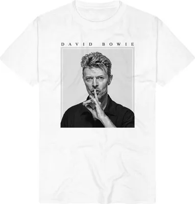 Produktbild von David Bowie T-Shirt Herren Photo weiß Band-Merch, Bands 100% Baumwolle S