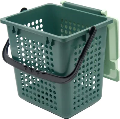 Produktbild von bioMat AirBox Biomülleimer für die Küche, Mülltüten bis 10l, Komposteimer mit perforiertem Deckel, freistehend oder montierbar, Grün