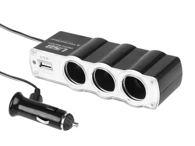 Immagine prodotto di Sdoppiatore accendisigari triplo 12/24V con USB