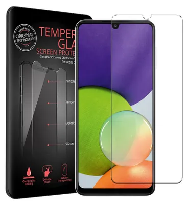 A product package for a screen protector with a smartphone displayed.