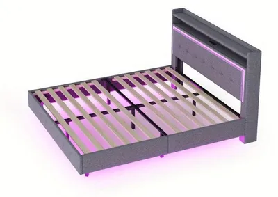 Obrázok produktu pre Postel s úložným priestorom – kovová detská posteľ – priestorovo úsporná palanda – 140x200 cm
